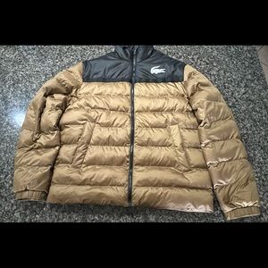 Lacoste sport puffer jacket in brown